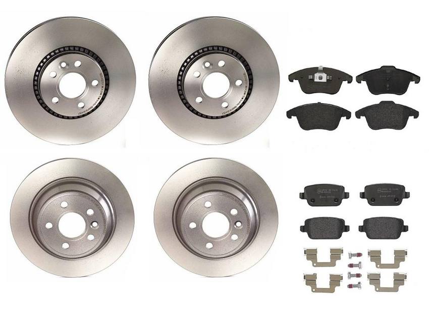 Brembo Brake Pads and Rotors Kit - Front and Rear (316mm/302mm) (Low-Met)